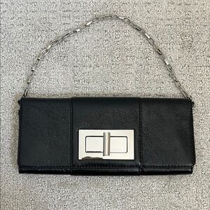 Banana Republic Black Clutch with Silver Accent